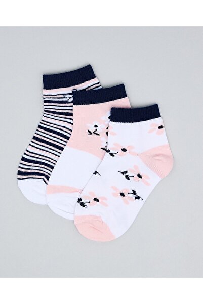 R&B Multi Girl's 3 Pack Printed Ankle Socks