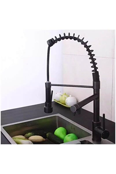 OEM Professional Kitchen Faucet with Flexible Shower, Matte Black, Code 1002-B