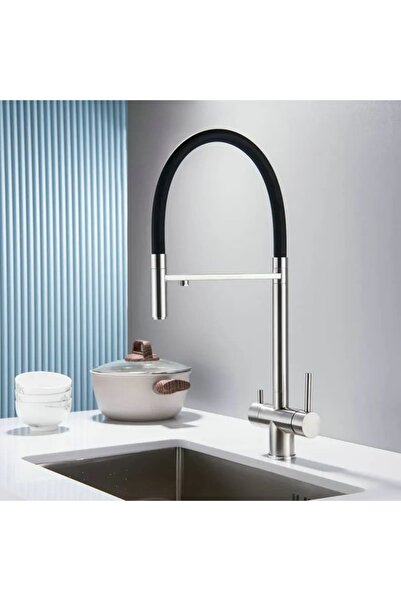 OEM 3-way kitchen faucet with filtered water spout, brushed silver, code 1008-N