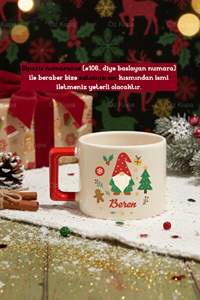 Öz Kupa Yeni Yıl Christmas Yılbaşı Kişiye Özel duble türk kahve Fincanıı