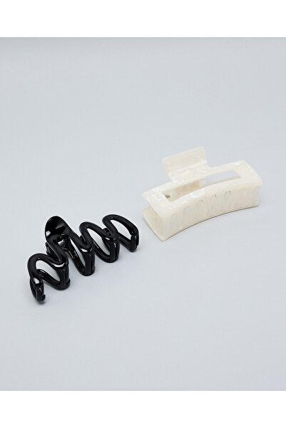 R&B Ivory Women's 2 Piece Claw Clips
