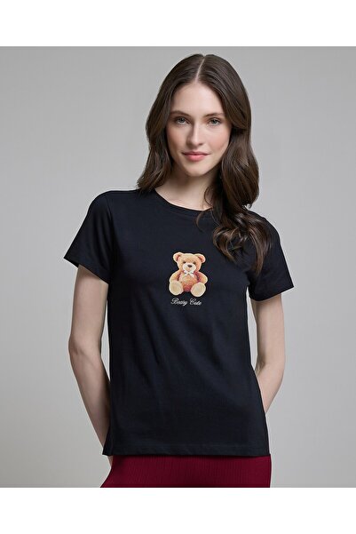 R&B Graphic Print T-Shirt With Crew Neck And Short Sleeves