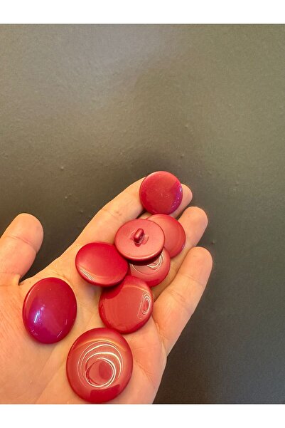Gönülden Tasarım 8 Pieces Burgundy Button Set Diameter 3 cm