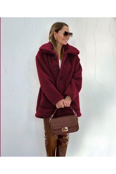 pazarella Women's Long Sleeve Collared Front Buttoned Welsoft Coat