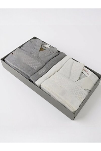 Özdilek Elissa 6 Piece Family Bathrobe Set – 100% Cotton, Double Bathrobe Set