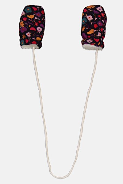 Dp Am Toddlers Girl 1 Pair Floral Gloves, Black Combo