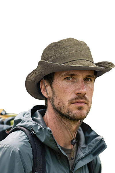 Verahed Summer Foldable Wide Brim Khaki Safari Cowboy Hat Unisex Fedora Bucket Fisherman Hat