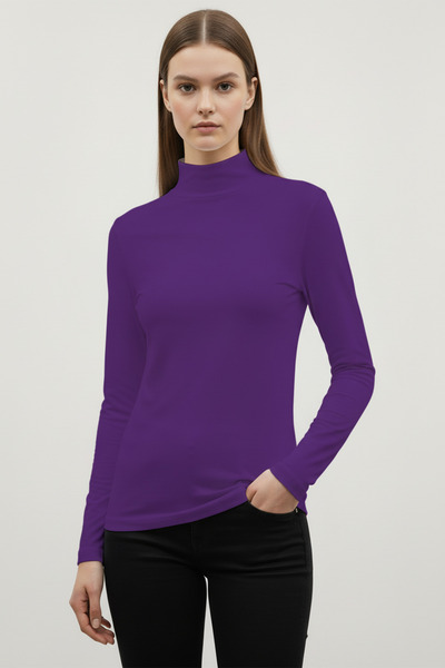 evolise Women's Plain Purple Blouse