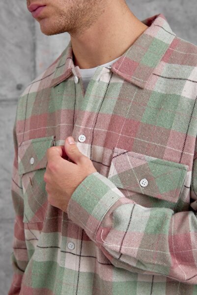 NOMARC Mint Green Nmrc Checked Shirt with Pockets