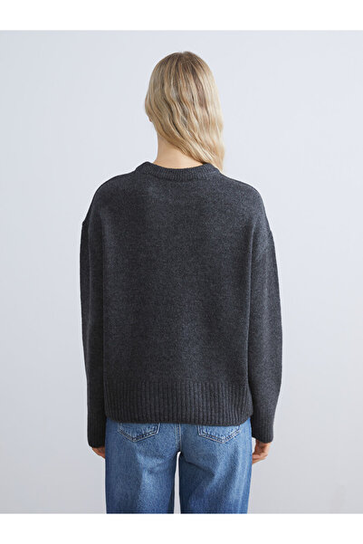 LC Waikiki Xside Anthracite Crew Neck Women's Knitwear Sweater