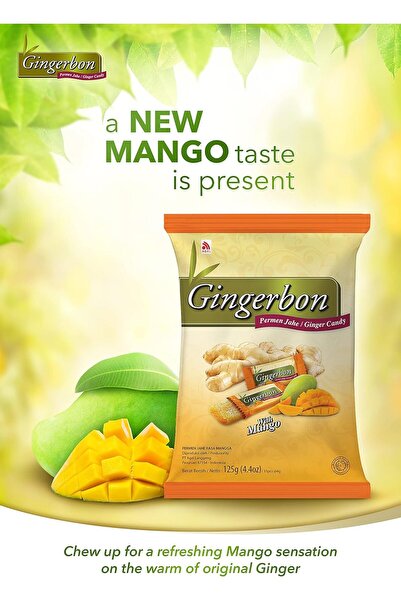 Gingerbon Mango Flavored Ginger Candy, 125 g