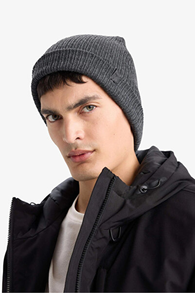 DeFacto R6055Azar211 Anthracite Men's Cotton Beret