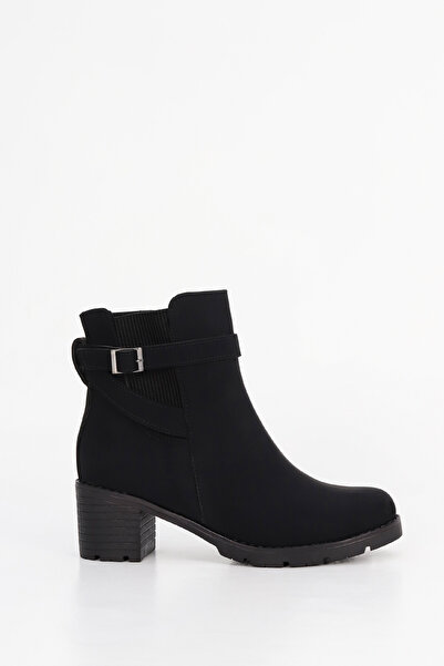 Mamito Ayakkabı Bln 730 Side Buckle & Rubber Detail Mid Heel Boots