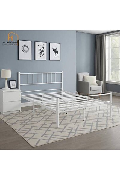 Al Saada Home إطار سرير حديدي - 200 × 140 سم - أسود