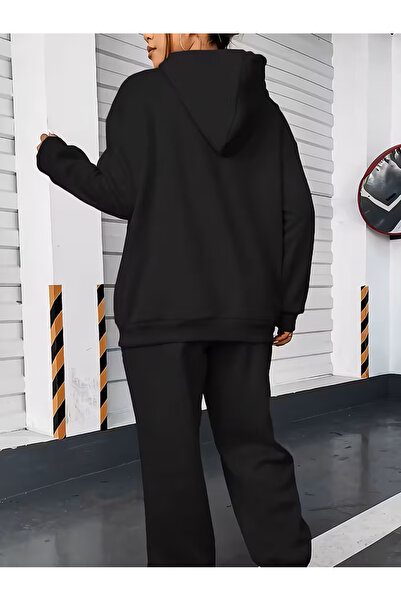 Marco Fresco Women's 3 Thread B Printed O Oversized K Hooded Tracksuit Set