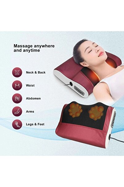 Denx Deep-Kneading Massage Pillow ,Heat, Neck/Back Massager for Home, Car, Office Use, Portable