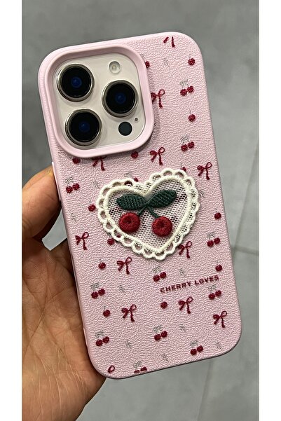 EDELFU آيفون 16 برو - غطاء سيليكون واقي للهاتف مع فيونكة وردية وتصميم دانتيل ...