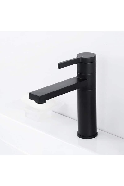 OEM Tias sink faucet, short, countertop/sink mounted, matte black, code 84018S-B