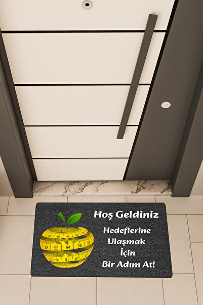 Dormot Yüksek Kaliteli Dijital Baskı, İş Yeri Karşılama, Diyetisyen, Temalı Kapı Önü Paspası