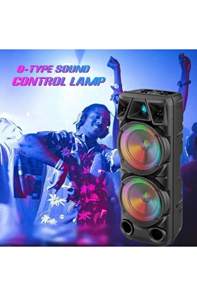 Generic ZQS8210 Wireless Rainbow Colour Changing Party Speaker Multiple Inputs & Microphone