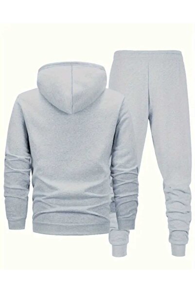 tkn your style Men's Geometric Bottom Top Set Fashion Print Design Trend Hooded Sweatshirt