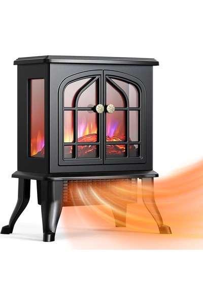 Generic 2000W Electric Heater with 3D Flame Atmosphere Light, AdjustableTemperature, 60cm Wide Air