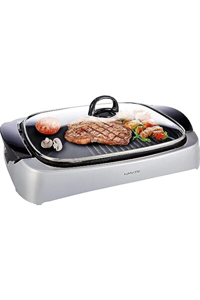 Kenwood Health Grill, 2000W, Glass Lid, Variable Temp Control, Drip Tray, HG266006, Black