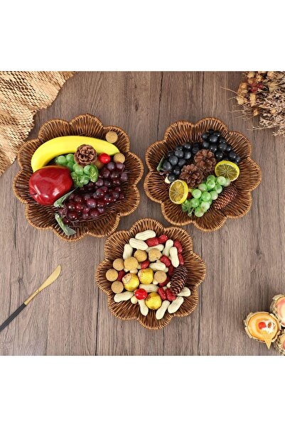 AZONEE 3Pcs Wicker Bread Basket Set, Handwoven Vintage Serving Basket