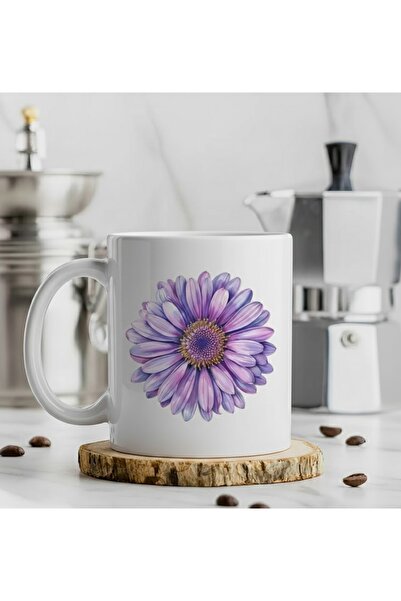 sartre art Flower Series Purple Flower Printed Special Design Mug Cup