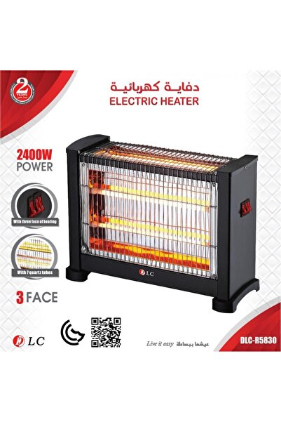 Generic 2000W Electric Heater with 3D Flame Atmosphere Light, AdjustableTemperature, 60cm Wide Air