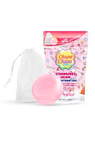 Chupa Chups Multivitamin Soap Strawberry Cream 80g – Moisturizing Vitamin Bar Soap Strawberry Scent
