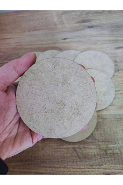 Miracix 10 Pieces Wooden Discs 10 cm Diameter Raw Mdf 3 mm Laser Cut Round