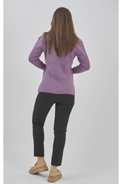 Stilmony Elçelya Women's Red Knitwear V-Neck Winter Mother Stretchy Sweater