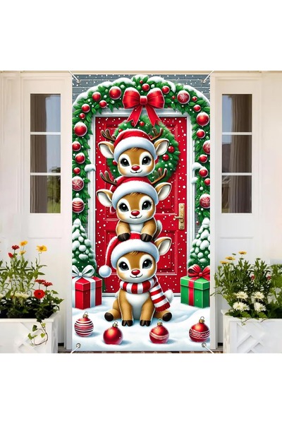 PROMISEBACKDROP2 190X75Cm Elastic Door Decoration, Fabric Door Dressing, Chri...