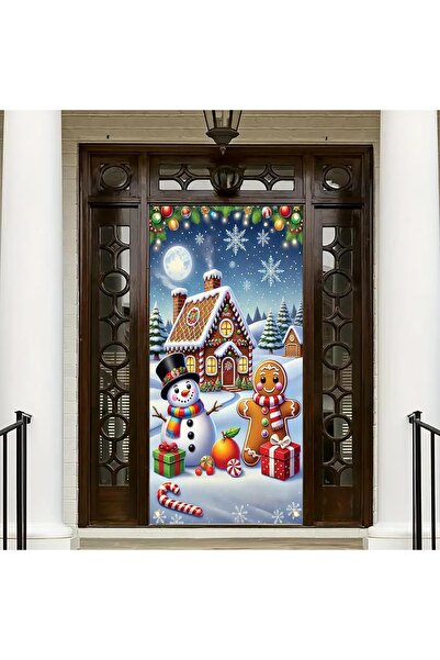 PROMISEBACKDROP2 زينة باب مرنة مقاس 190×75 سم، غطاء باب من القماش، ديكور عيد ...