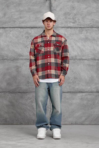 NOMARC Red Nmrc Checked Shirt with Pockets