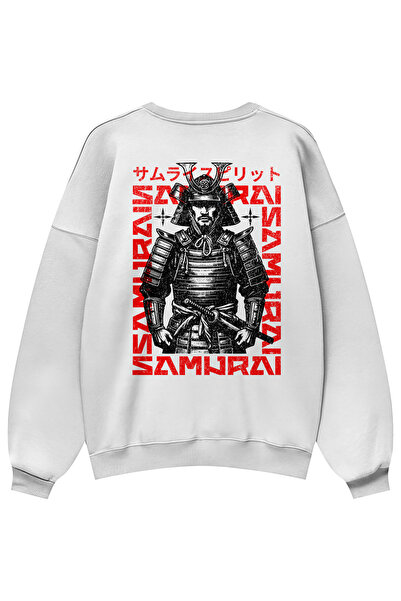 Holgim سويت شيرت ساموراي واريور مطبوع للجنسين قصة فضفاضة