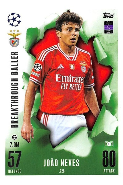 Topps كرة جواو نيفيس المميزة ماتش أتاكس إكسترا 2023-2024