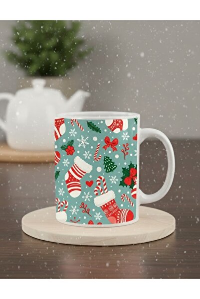 sartre art "Happy New Years Christmas Yılbaşı" Baskılı Hediye Özel Tasarım Ku...