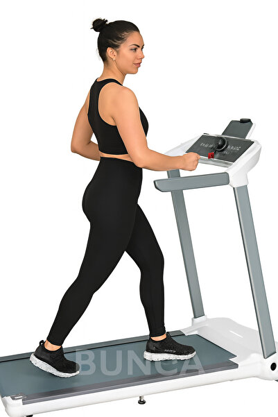 BUNCA 3 HP Foldable Treadmill, Supports 120 kg, Speed 14 km/h, with Headphones, Bluetooth, and Shock Absorbers, 815AK