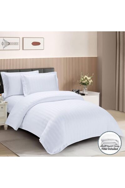 D DONETELLA FEEL THE LUXURY Donetella 5-Piece Single Striped Comforter Set (140x200 cm) – 350 GSM Microfiber