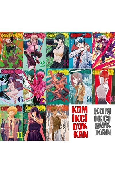 Gerekli Şeyler Yayıncılık Chainsaw Man-Testere Adam 1-2-3-4-5-6-7-8-9-10-11-12-13 manga seti (13 kitap) 1 adet anime poster