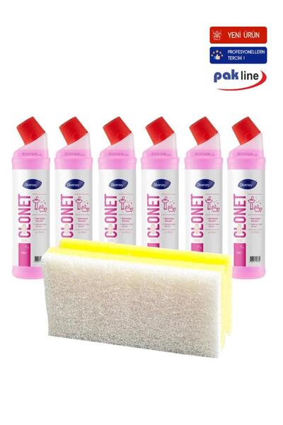 PAKLİNE منظف ​​الحمام ومزيل الترسبات الكلسية 750 مل 6 قطع + اسفنجة تنظيف حساس...