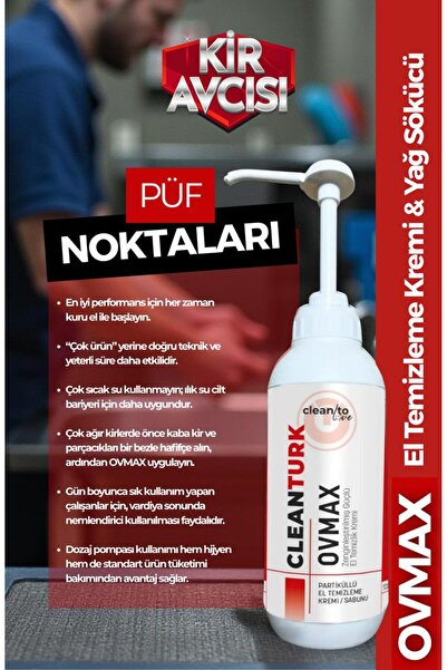 Ovmax El Temizleme Kremi | Yağ Sökücü & Cilt Dostu Sanayi Tipi 10 kg