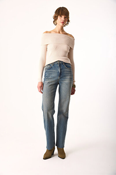 VENA Women's Wanda Dirty Dark Blue Wide Leg Jean Pants - Dirty Dark Blue