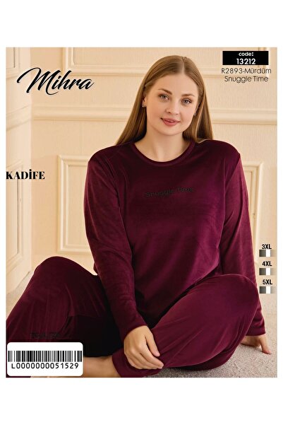 Mihra BATTAL BEDEN KIŞLIK UZUN KOL KADİFE PİJAMA TAKIM