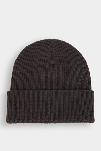 DeFacto A6632Axar4 Anthracite Men's Knitted Label Beanie