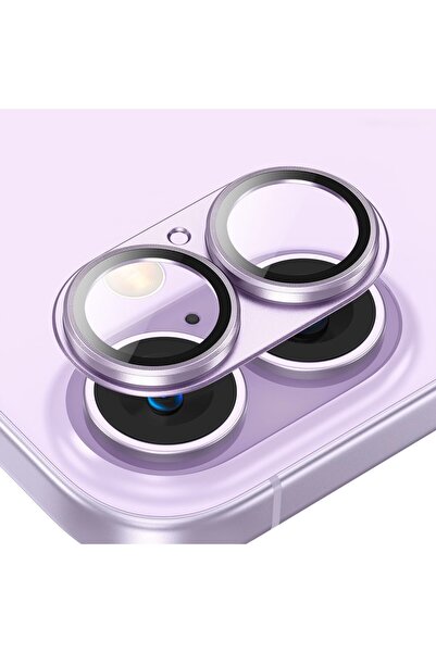Paladyum Case iPhone 17 Uyumlu Alüminyum Tam Kaplama Mor Lens Koruyucu