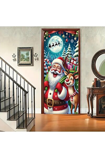 PROMISEBACKDROP2 زينة باب مرنة مقاس 190×75 سم، غطاء باب من القماش، ديكور عيد ...