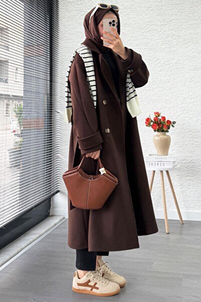 MELEK ARAZ Премиум палто от вълна с четири копчета – Bitter Coffee